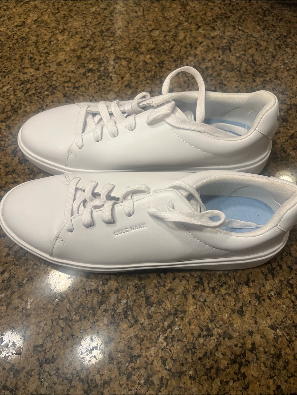Cole Haan White Smooth Leather Low-Top Sneakers
